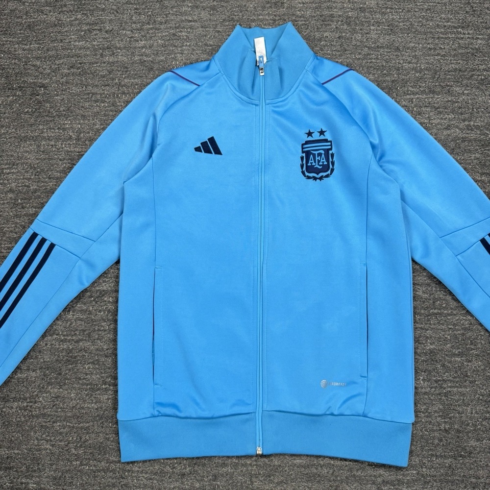 Adidas Track Jacket Men Medium Blue AFA 2 Stars Argentina Full Zip 3 Stripe 2022